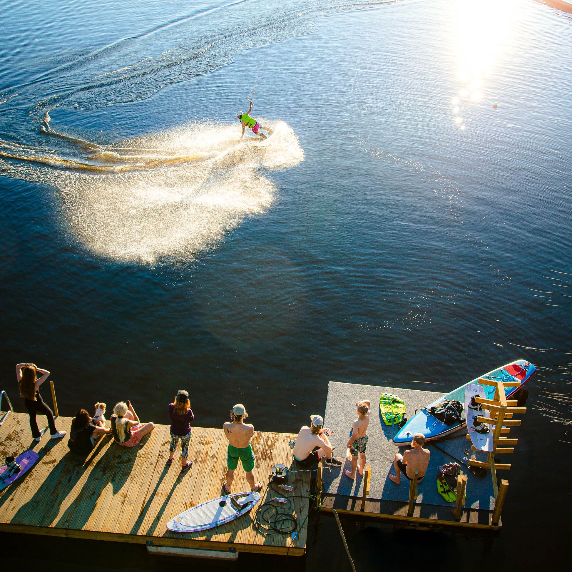 A company team making the most of summer days in Roiske Rovaniemi
